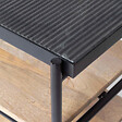 OVIALA - Meuble TV en marbre et manguier massif 150 cm noir - Paheli - vignette