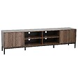 OVIALA - Meuble TV rectangulaire 2 portes L200 cm bois foncé - Ketry - vignette