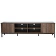 OVIALA - Meuble TV rectangulaire 2 portes L200 cm bois foncé - Ketry - vignette