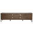 OVIALA - Meuble TV rectangulaire 2 portes L200 cm bois foncé - Ketry - vignette