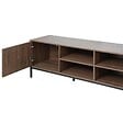 OVIALA - Meuble TV rectangulaire 2 portes L200 cm bois foncé - Ketry - vignette