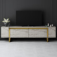HABITAT ET JARDIN - Meuble TV en bois "Yildiz" - 180 x 30 x 50 cm - TravertinOr - vignette