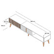 HABITAT ET JARDIN - Meuble TV en bois "Milan" - 180 x 35 x 40 cm - Noyer, Blanc - vignette