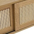 OVIALA - Meuble TV suspendu 108 cm bohème bois clair - Jenny - vignette