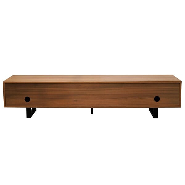 OVIALA - Meuble TV rectangulaire  2 portes L160 cm bois foncé - Julio - large