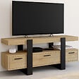ID MARKET - Meuble TV 116 cm PHOENIX avec tiroirs bois et noir - vignette
