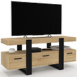 ID MARKET - Meuble TV 116 cm PHOENIX avec tiroirs bois et noir - vignette
