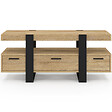 ID MARKET - Meuble TV 116 cm PHOENIX avec tiroirs bois et noir - vignette