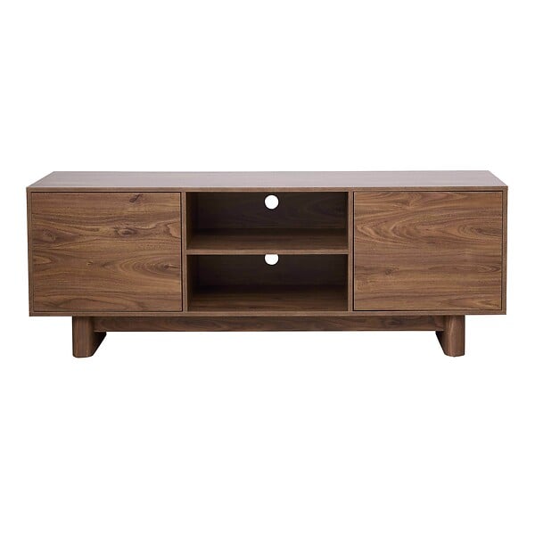 OVIALA - Meuble TV 160 cm scandinave bois foncé - Bowy - large