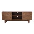 OVIALA - Meuble TV 160 cm scandinave bois foncé - Bowy - vignette