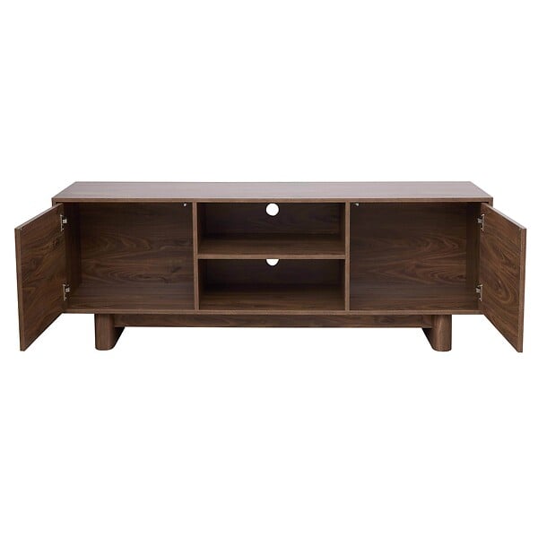 OVIALA - Meuble TV 160 cm scandinave bois foncé - Bowy - large