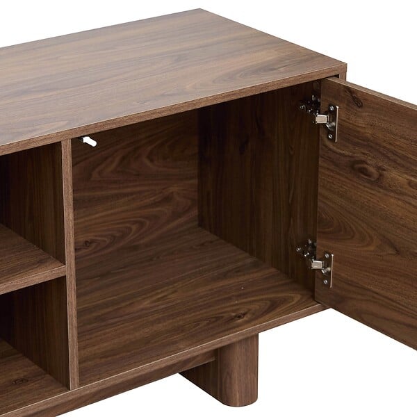 OVIALA - Meuble TV 160 cm scandinave bois foncé - Bowy - large
