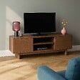 OVIALA - Meuble TV 160 cm scandinave bois foncé - Bowy - vignette