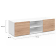 ID MARKET - Meuble TV 113 cm ELI blanc portes façon hêtre - vignette
