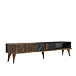HABITAT ET JARDIN - Meuble TV en bois "Milan" - 180 x 35 x 40 cm - NoyerNoir - vignette