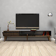 HABITAT ET JARDIN - Meuble TV en bois "Milan" - 180 x 35 x 40 cm - NoyerNoir - vignette