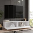 HABITAT ET JARDIN - Meuble TV en bois "FN1" - 140 x 35 x 38 cm - Blanc - vignette