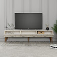 HABITAT ET JARDIN - Meuble TV en bois "Lyon" - 180 x 35 x 44 cm - CrèmeNoix - vignette