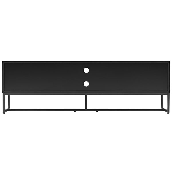 OVIALA - Meuble TV en panneaux de particules plaqué chêne mélaminé 160 cm - Marceau - large
