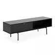 OVIALA - Meuble TV 140 cm style indus bois noir  - Logan - vignette