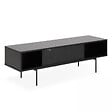 OVIALA - Meuble TV 140 cm style indus bois noir  - Logan - vignette