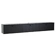 OVIALA - Meuble TV suspendu 200 cm moderne noir - Holly - vignette