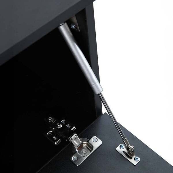 OVIALA - Meuble TV suspendu 200 cm moderne noir - Holly - large