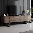 HABITAT ET JARDIN - Meuble TV en bois "Luxe" - 180 x 30 x 50 cm - NoyerNoir - vignette