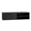 OVIALA - Meuble TV suspendu 120 cm moderne noir - Holly - vignette