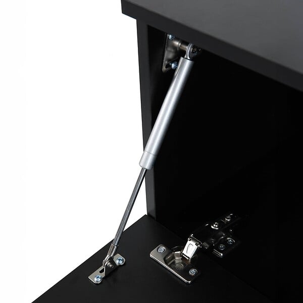 OVIALA - Meuble TV suspendu 120 cm moderne noir - Holly - large