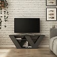 HABITAT ET JARDIN - Meuble TV en bois "Pipralla" - 110 x 30 x 40 cm - Anthracite - vignette