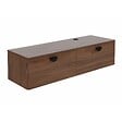 OVIALA - Meuble TV suspendu 120 cm industriel bois foncé - Jessy - vignette
