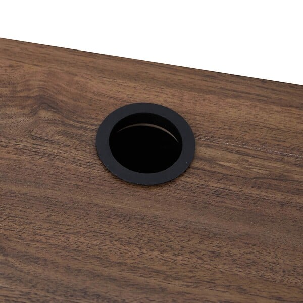 OVIALA - Meuble TV suspendu 120 cm industriel bois foncé - Jessy - large