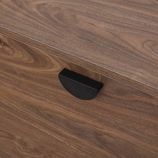 OVIALA - Meuble TV suspendu 120 cm industriel bois foncé - Jessy - large