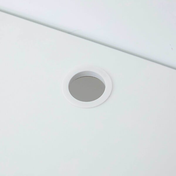 OVIALA - Meuble TV suspendu 160 cm moderne blanc - Holly - large