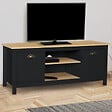 ID MARKET - Meuble TV 113 cm campagne ISIS bois et noir - vignette