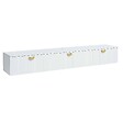 OVIALA - Meuble TV suspendu 200 cm moderne blanc - Holly - vignette