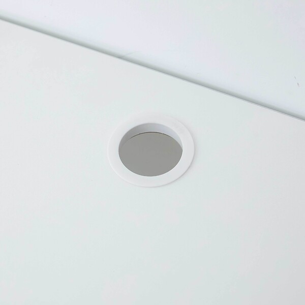 OVIALA - Meuble TV suspendu 200 cm moderne blanc - Holly - large