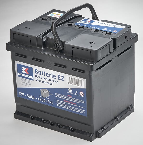 MC KENZIE - Batterie voiture E2 - 52Ah 470A - 21x17,5x19cm - large