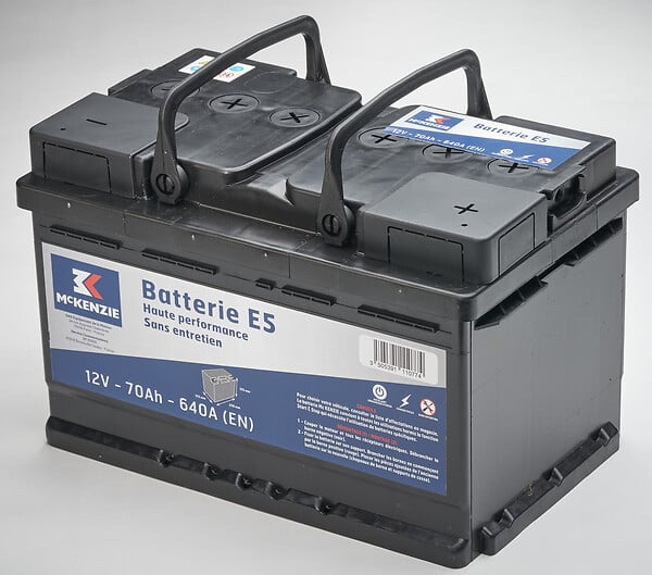 MC KENZIE - Batterie voiture E5 - 70Ah 640A - 27,8x17,5x17,5cm - large