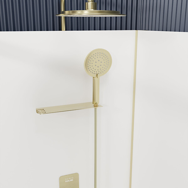 AURLANE - Cabine de douche Goldy 80x110cm - Or brossé - large