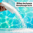 SOO  SANTAI - Coussin piscine flottant 65x65 cm rose – billes incluses (à remplir) – intérieur / extérieur (CF6565-3-SET) - vignette