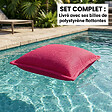 SOO  SANTAI - Coussin piscine flottant 65x65 cm rose – billes incluses (à remplir) – intérieur / extérieur (CF6565-3-SET) - vignette