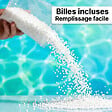 SOO  SANTAI - Coussin piscine flottant porte-verres 75x75 cm orange – billes incluses (à remplir) – intérieur / extérieur (PPF7575-6-SET) - vignette