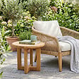 NATUREL - Table d'appoint de jardin en teck massif, 51x51x40.5 cm, forme ronde (NATOFT5151R) - vignette