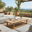 NATUREL - Table basse de jardin en teck massif, 153x72x30,5 cm, pieds-de-table design rectangulaire (NATOFT15372S) - vignette