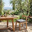NATUREL - Chaise de table extérieur en teck massif, 50x59.5x79 cm, avec coussin gris perlé imperméable (NATOFCH50B) - vignette