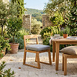 NATUREL - Chaise de table extérieur en teck massif, 50x59.5x79 cm, avec coussin gris perlé imperméable (NATOFCH50B) - vignette