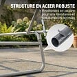 OUTSUNNY - Transat bain de soleil pliable grand confort dossier et pare-soleil réglable multi-positions chocolat - vignette