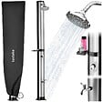 TECTAKE - Douche solaire noire et grise en pvc 40 l avec pommeau orientable et mitigeur monocommande - vignette